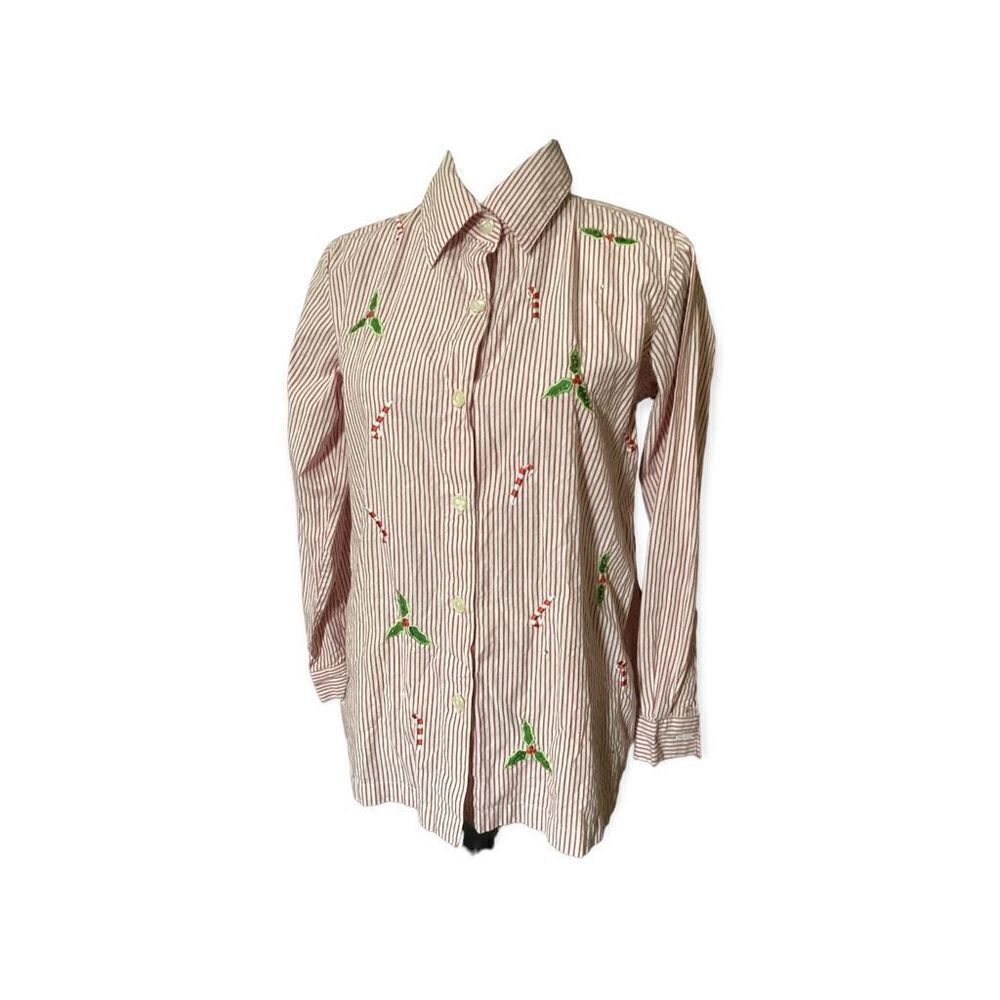 Quacker Factory Christmas Button Down XS